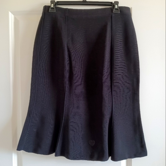 Black flutter skirt in 1930s style by Sigrid Olsen size S with heart detail - Picture 1 of 11